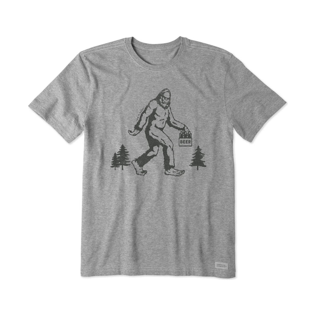 Life Is Good Men's Big Foot Hike Short Sleeve Tee - Heather Gray - Lenny's Shoe & Apparel