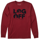 Life Is Good Men's Clean Log Off Long Sleeve Crusher Tee - Adirondack Red - Lenny's Shoe & Apparel