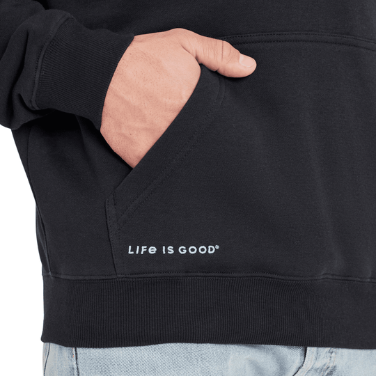 Life Is Good Men's Crafty LIG Good Vibes Fleece Hoodie - True Black - Lenny's Shoe & Apparel