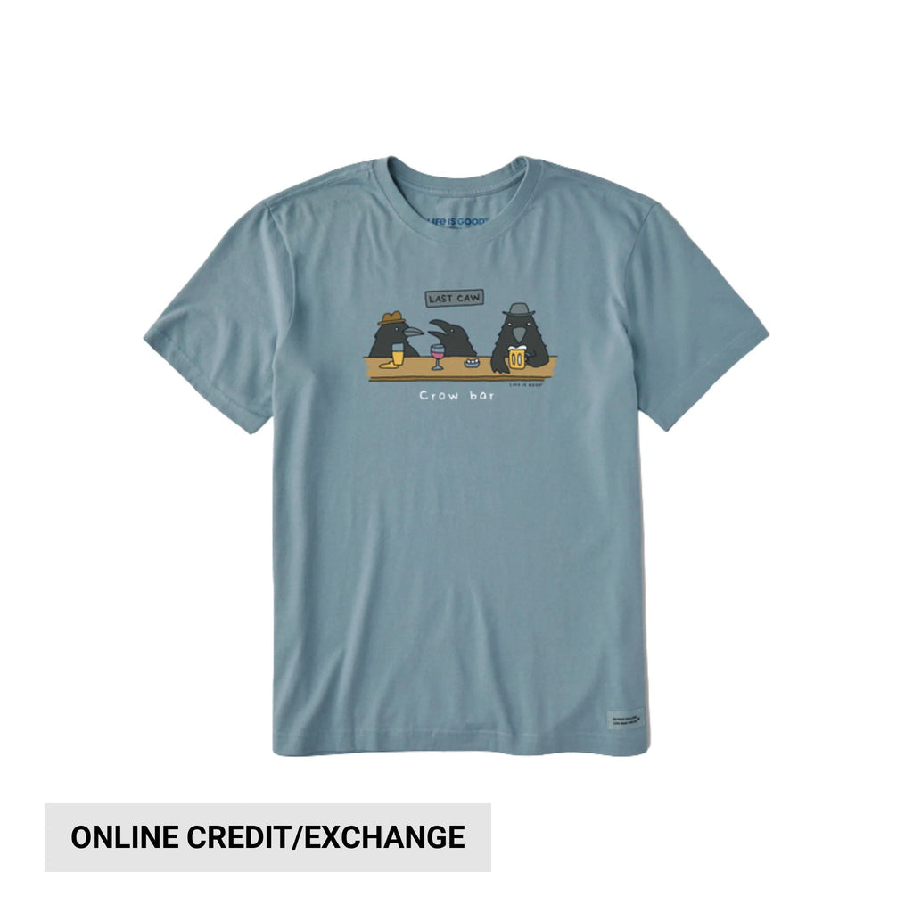 Life Is Good Men's Crow Bar Last Caw Short Sleeve Tee - Smokey Blue - Lenny's Shoe & Apparel