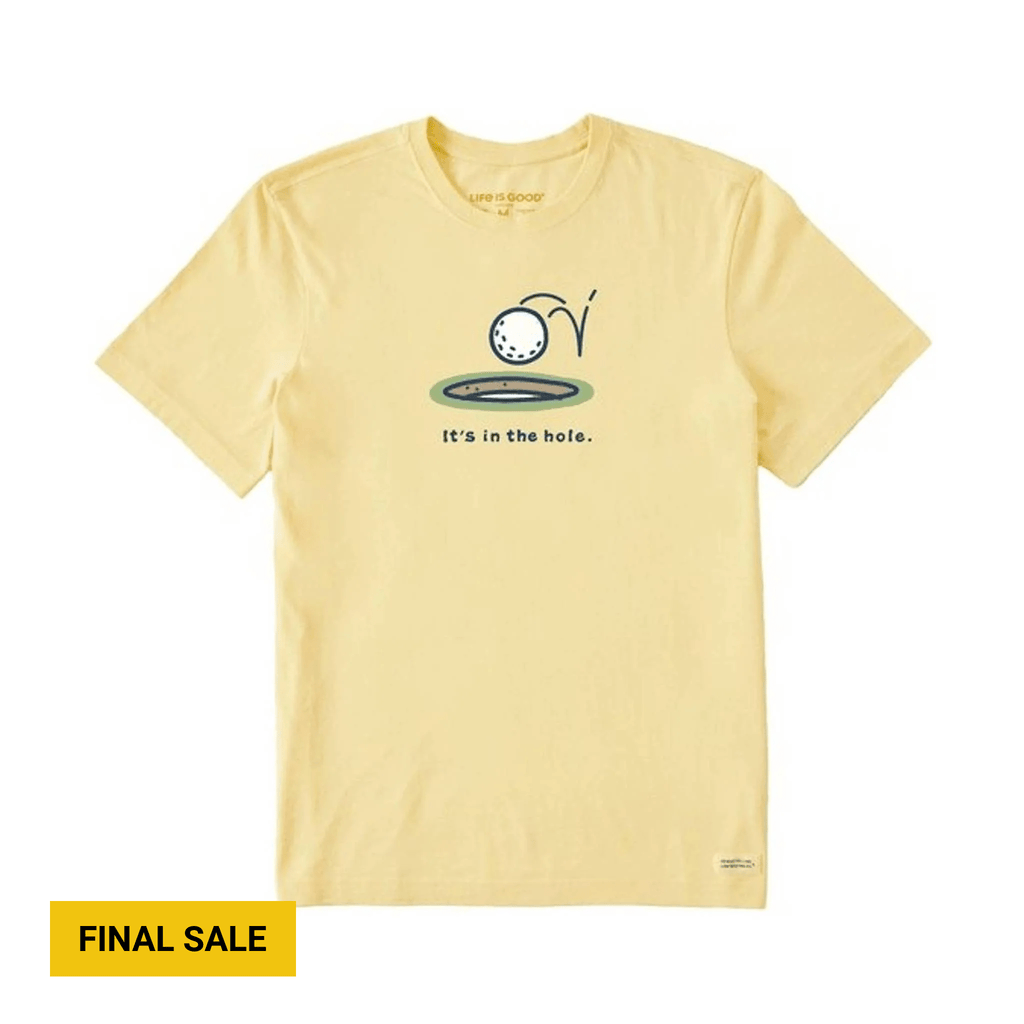 Life Is Good Men's Crusher It's In The Hole Tee - Sandy Yellow - Lenny's Shoe & Apparel