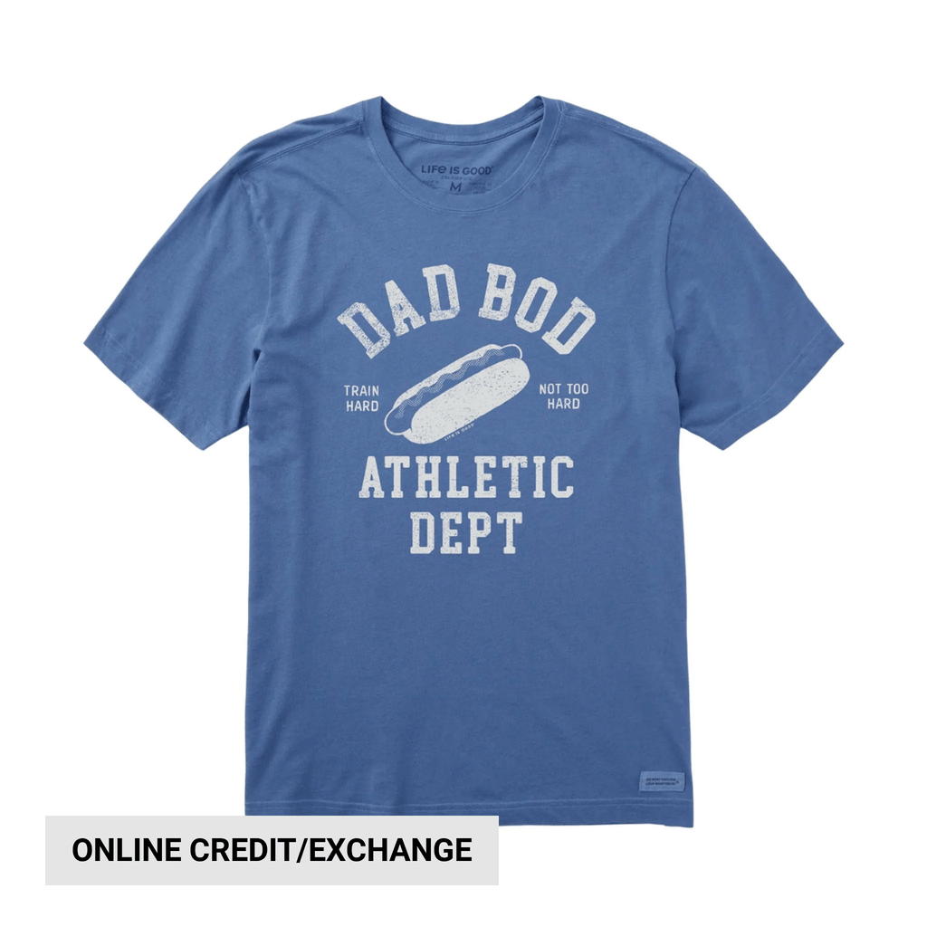 Life Is Good Men's Dad Bod Athletic Club Short Sleeve Tee - Vintage Blue - Lenny's Shoe & Apparel