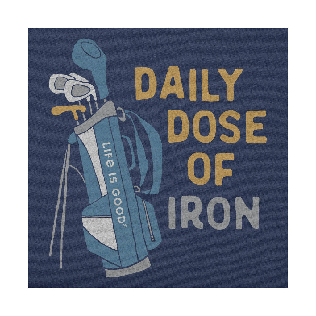 Life Is Good Men's Daily Dose of Iron Clubs Short Sleeve Crusher Tee - Darkest Blue - Lenny's Shoe & Apparel
