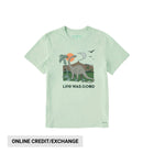 Life Is Good Men's Dinosaur Life Was Good Crusher Lite Tee - Sage Green - Lenny's Shoe & Apparel