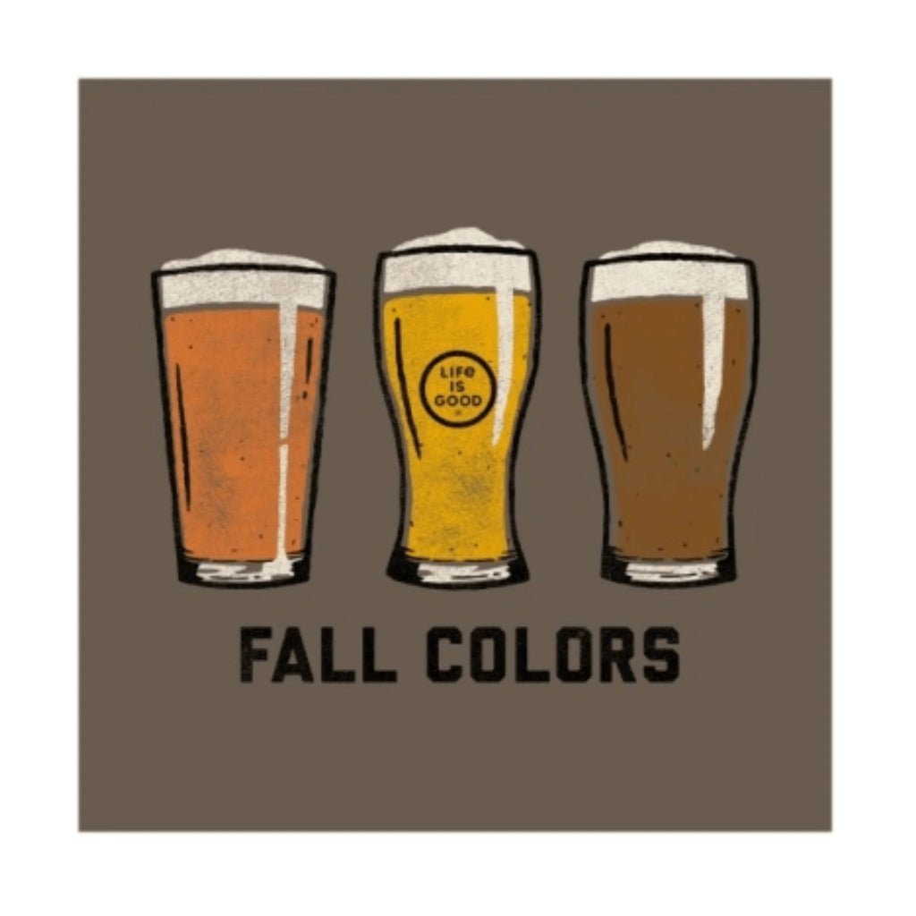 Life Is Good Men's Fall Colors Beer Long Sleeve Crusher Tee - Mushroom Brown - Lenny's Shoe & Apparel
