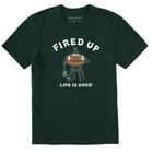 Life Is Good Men's Fired Up Grill Short Sleeve Tee - Treeline Green - Lenny's Shoe & Apparel