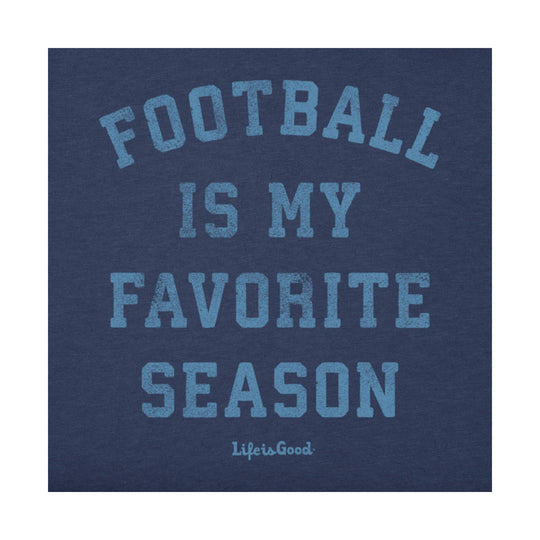Life Is Good Men's Football Is My Favorite Season Long Sleeve Crusher Tee - Darkest Blue - Lenny's Shoe & Apparel