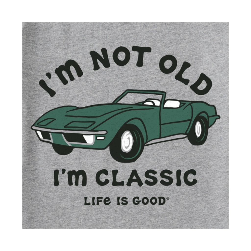 Life Is Good Men's I'm Not Old Sports Car Short Sleeve Tee - Heather Gray - Lenny's Shoe & Apparel