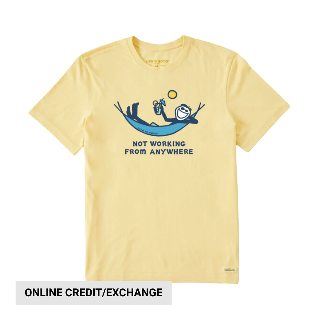 Life Is Good Men's Not Working Hammock Crusher Lite Tee - Sandy Yellow - Lenny's Shoe & Apparel