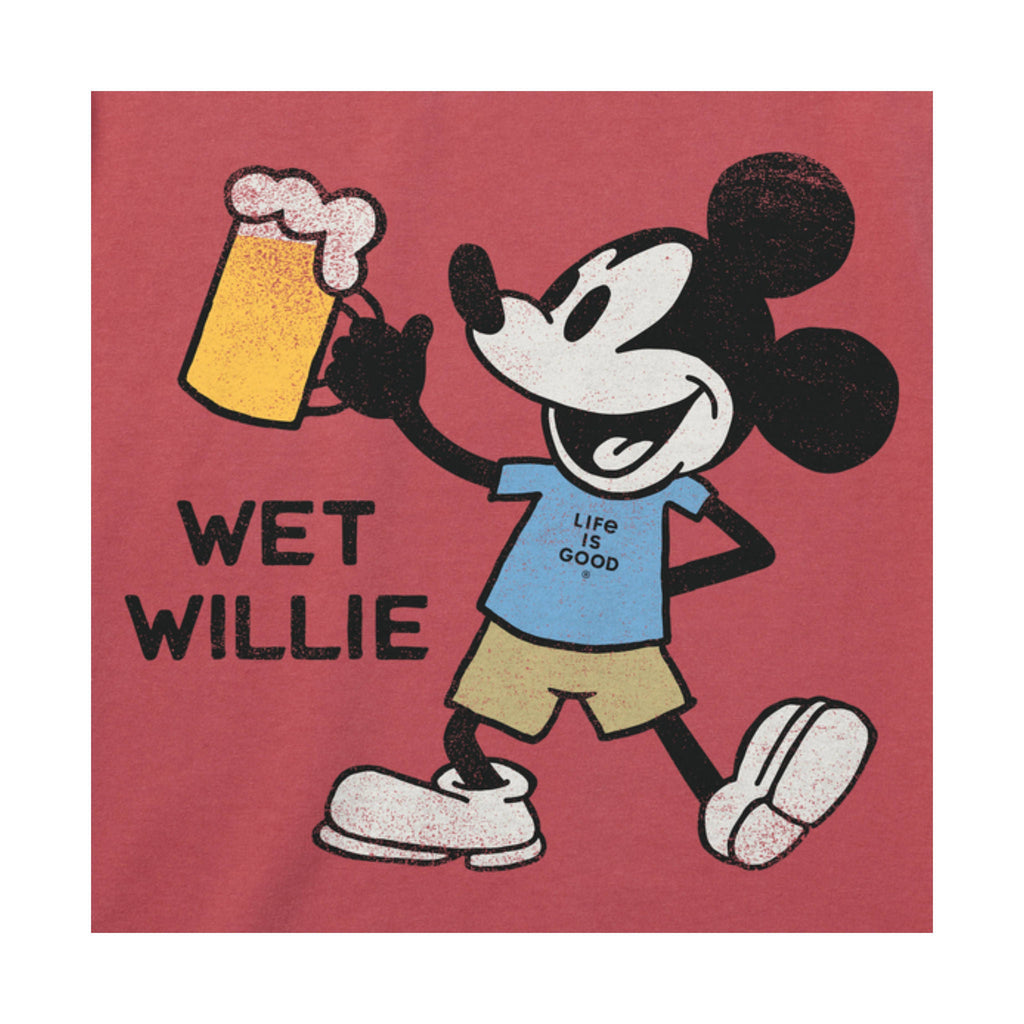 Life Is Good Men's Steamboat Wet Willie Crusher Tee - Faded Red FINAL SALE - Lenny's Shoe & Apparel