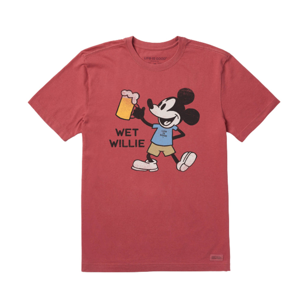 Life Is Good Men's Steamboat Wet Willie Crusher Tee - Faded Red FINAL SALE - Lenny's Shoe & Apparel