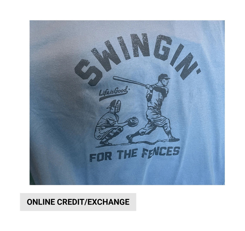 Life Is Good Men's Swingin Fence Tee - Vintage Blue - Lenny's Shoe & Apparel