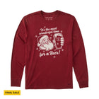 Life Is Good Men's Time For A Beer Santa Long Sleeve Crusher Tee - Adirondack Red - Lenny's Shoe & Apparel