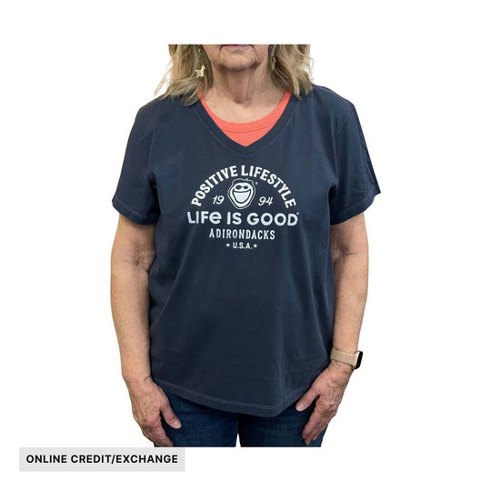 Life Is Good Women's Adirondacks Positive Tee - Darkest Blue - ONLINE CREDIT/EXCHANGE - Lenny's Shoe & Apparel