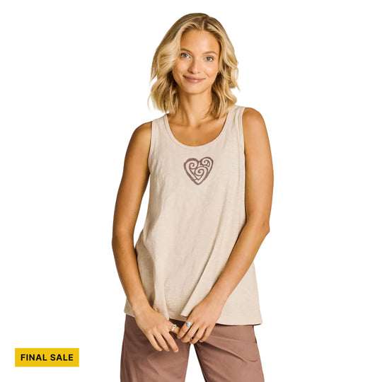 Life Is Good Women's Crafty Heart Slub Easy Fit Tank - Birch White - FINAL SALE - Lenny's Shoe & Apparel