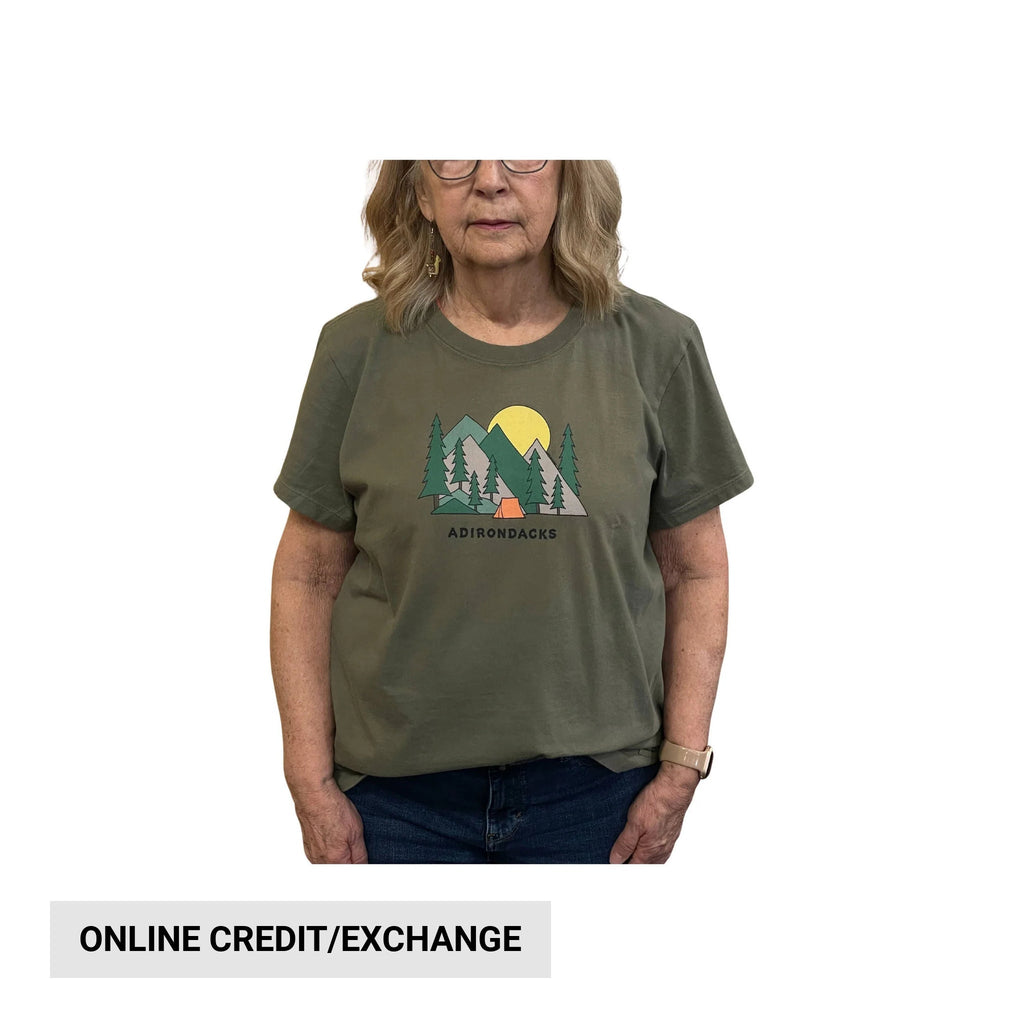 Life Is Good Women's Adirondacks Campground Tee - Moss Green - Lenny's Shoe & Apparel