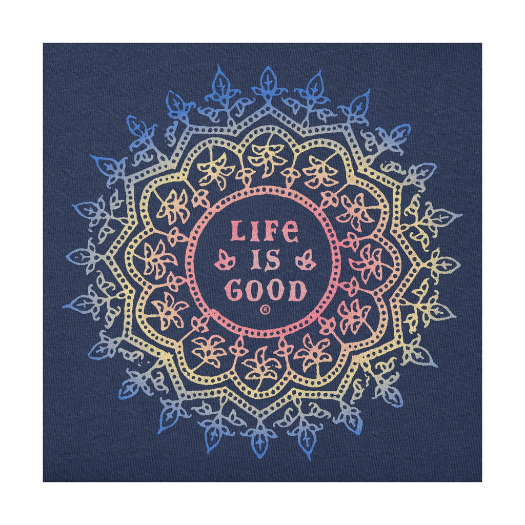 Life Is Good Women's Antique Mandala Short Sleeve Crusher Tee - Darkest Blue - Lenny's Shoe & Apparel