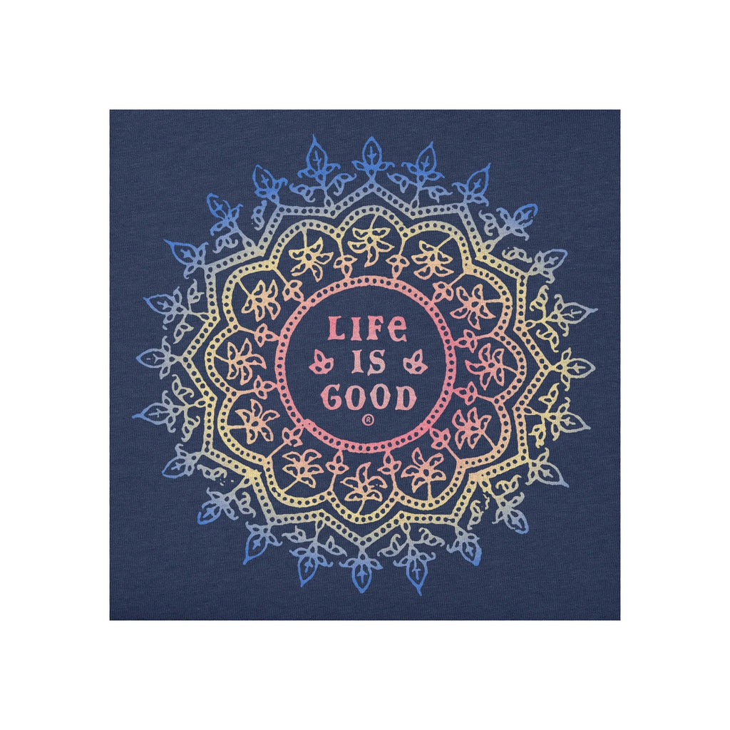 Life Is Good Women's Antique Mandala Short Sleeve Crusher Tee - Darkest Blue - Lenny's Shoe & Apparel