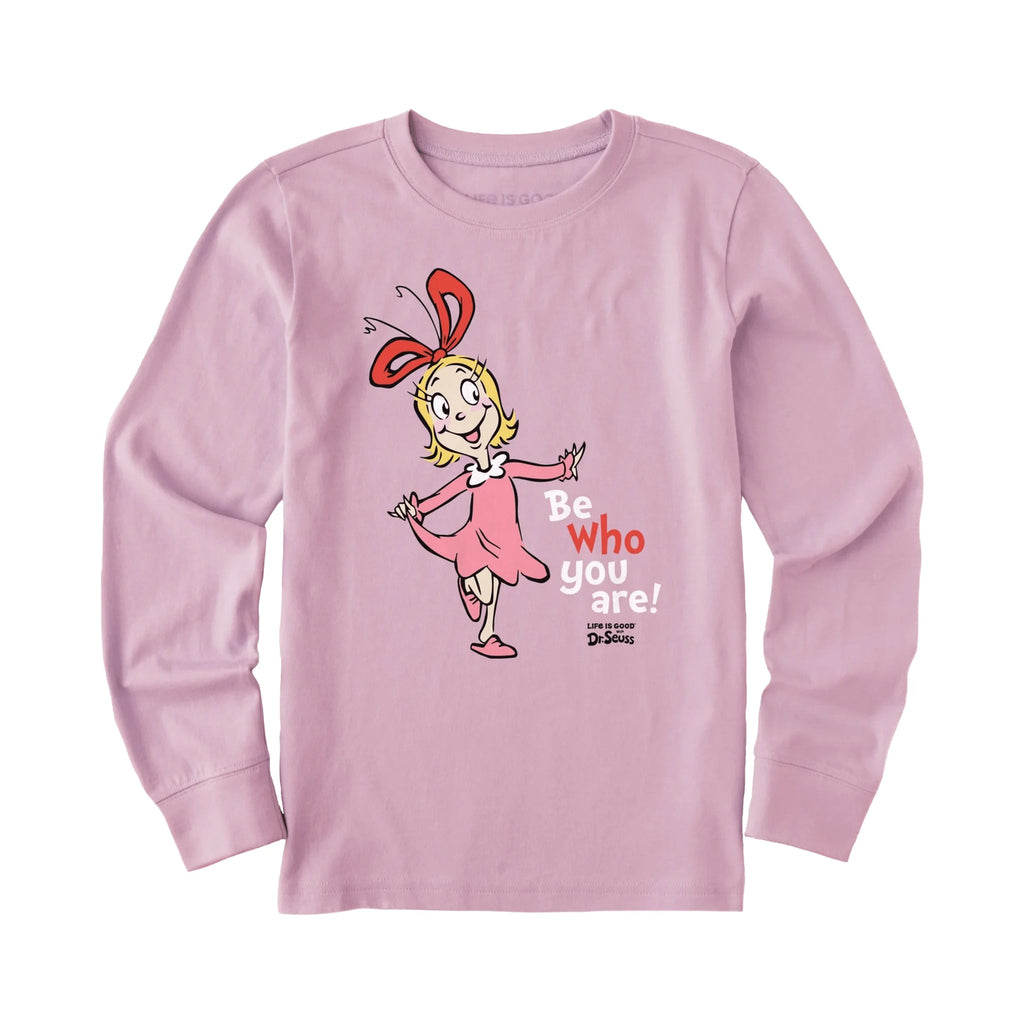 Life Is Good Women's Be Who Are You Are Cindy Long Sleeve Crusher Tee - Violet Purple - Lenny's Shoe & Apparel
