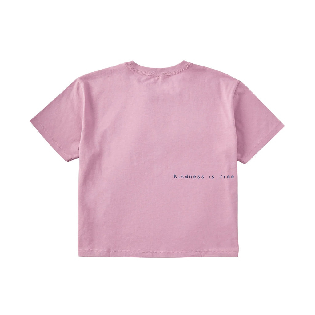 Life Is Good Women's Bert Smile Tulip Short Sleeve Crusher Boxy Tee - Violet Purple - Lenny's Shoe & Apparel