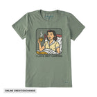 Life Is Good Women's Bert's Shirts I Love Not Camping Short Sleeve Crusher Tee - Moss Green - Lenny's Shoe & Apparel