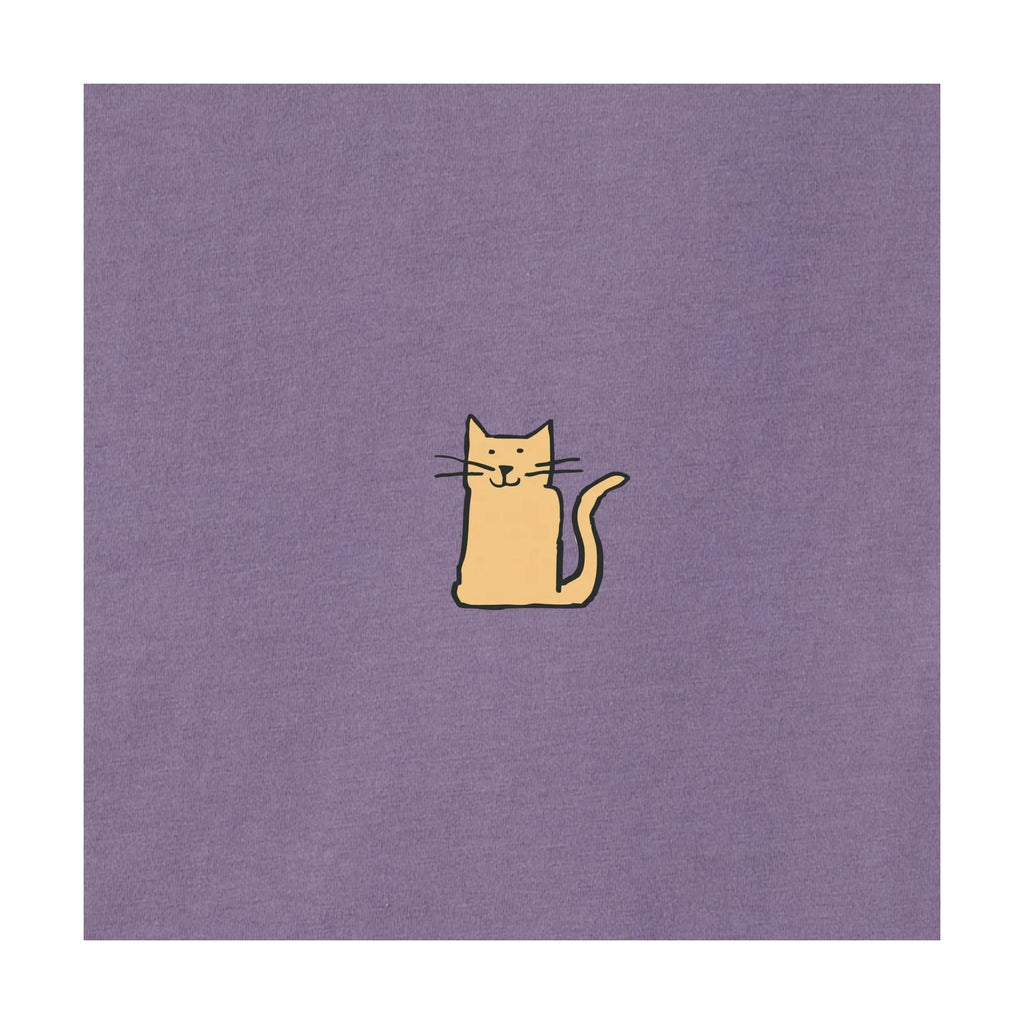 Life Is Good Women's Bert's Smile Cat Short Sleeve Crusher Boxy Tee - Dusk Purple - Lenny's Shoe & Apparel