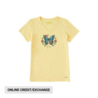 Life Is Good Women's Butterfly Take It Slow Short Sleeve Vee - Sandy Yellow - Lenny's Shoe & Apparel