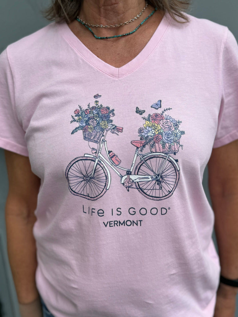 Life is Good Women's Exclusive Vermont Bike - Seashell Pink - Lenny's Shoe & Apparel