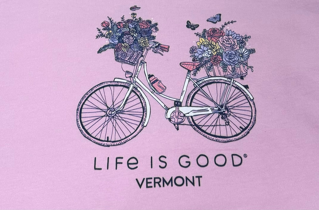 Life is Good Women's Exclusive Vermont Bike - Seashell Pink - Lenny's Shoe & Apparel