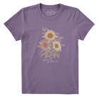 Life Is Good Women's Fall Is My Favorite Sunflowers Short Sleeve Crusher Tee - Dusk Purple - Lenny's Shoe & Apparel