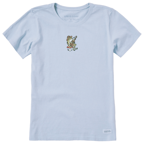 Life Is Good Women's Frog Guitar Short Sleeve Crusher Tee