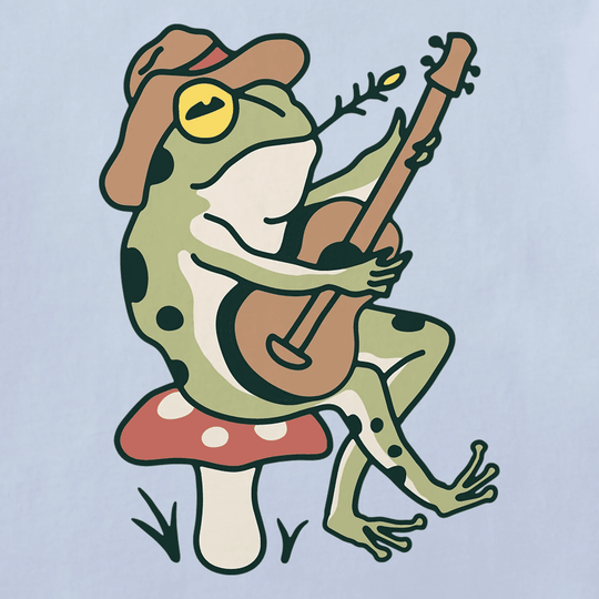 Life Is Good Women's Frog Guitar Short Sleeve Crusher Tee - Glacier Blue - Lenny's Shoe & Apparel