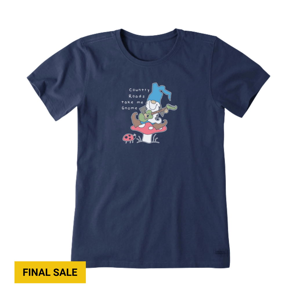 Life Is Good Women's Gnome Country Roads Crusher Lite Tee - Darkest Blue - Lenny's Shoe & Apparel