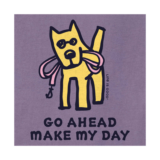 Life Is Good Women's Go Ahead Make My Day Short Sleeve Crusher Tee - Dusk Purple - Lenny's Shoe & Apparel