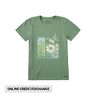 Life Is Good Women's Good Hummingbird Short Sleeve Crusher Tee - Granite Green - Lenny's Shoe & Apparel