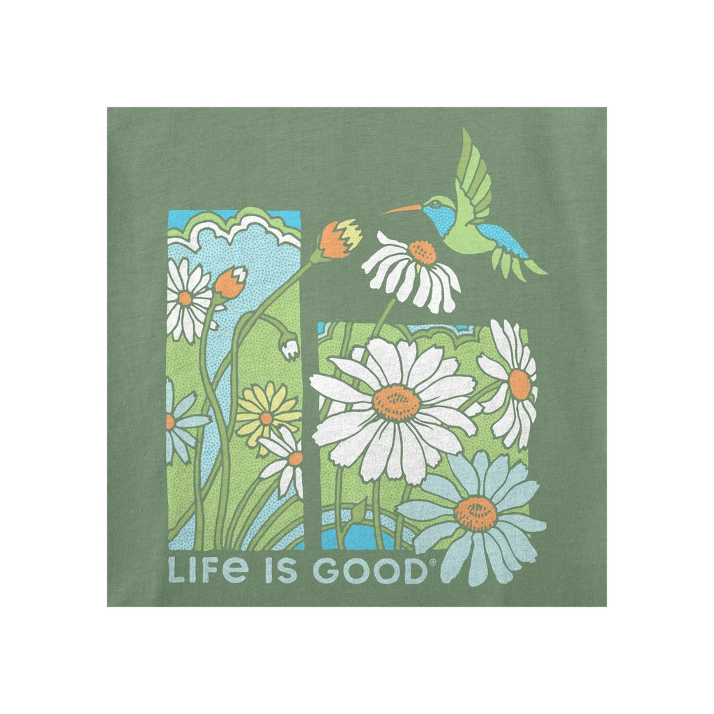 Life Is Good Women's Good Hummingbird Short Sleeve Crusher Tee - Granite Green - Lenny's Shoe & Apparel