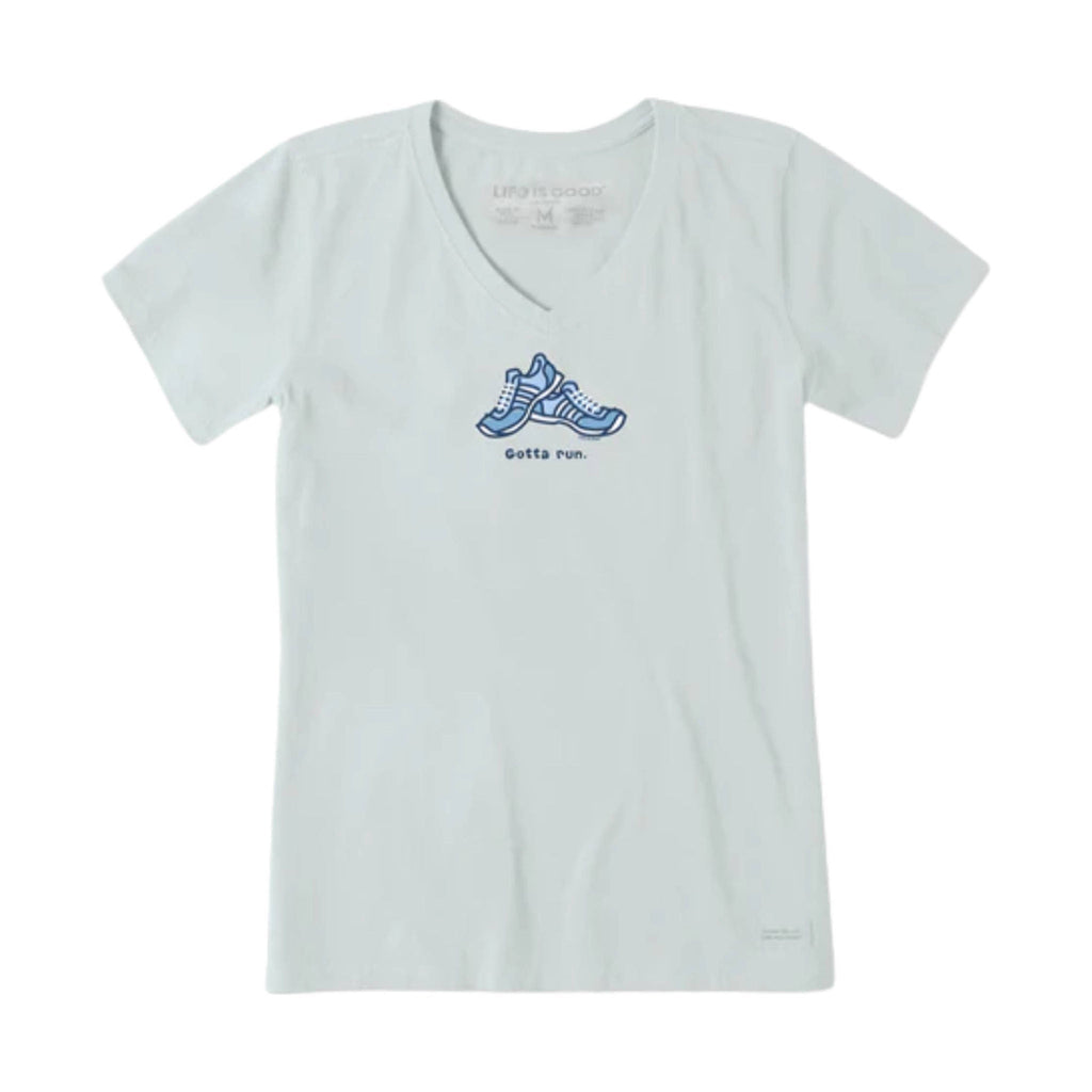 Life Is Good Women's Gotta Run Short Sleeve Tee - Fog Gray - ONLINE STORE CREDIT/EXCHANGE ONLY - Lenny's Shoe & Apparel