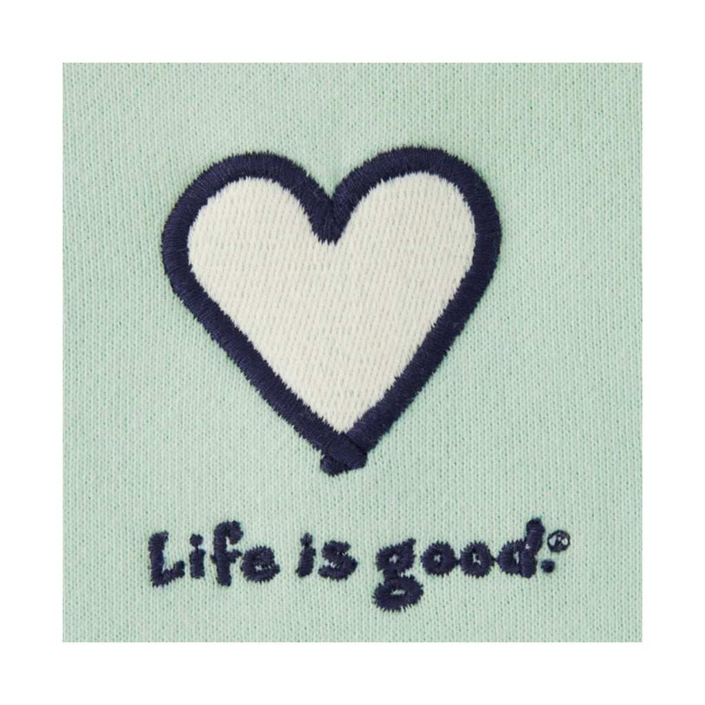 Life Is Good Women's Heart Simply True Fleece Zip Hoodie - Sage Green - Lenny's Shoe & Apparel
