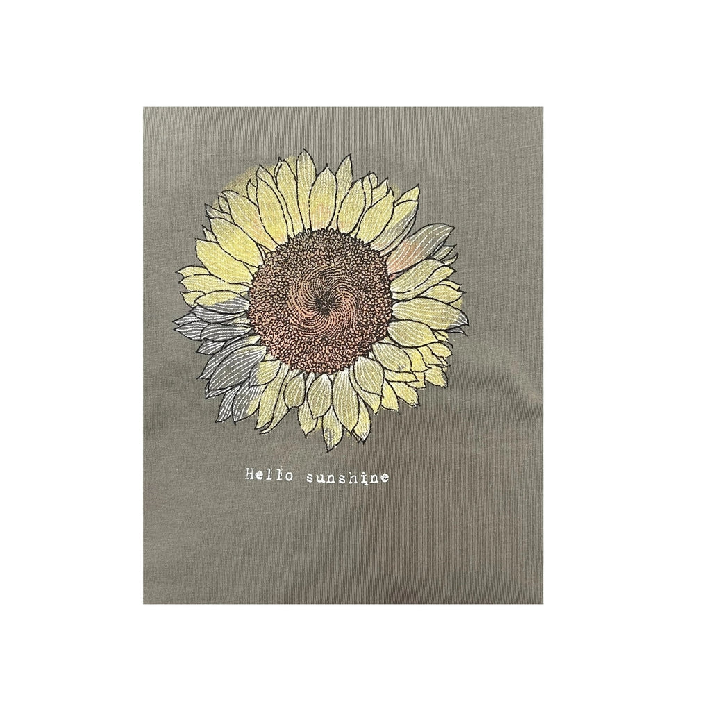 Life Is Good Women's Hello Sunshine Sunflower Short Sleeve Crusher Tee - Moss - Lenny's Shoe & Apparel