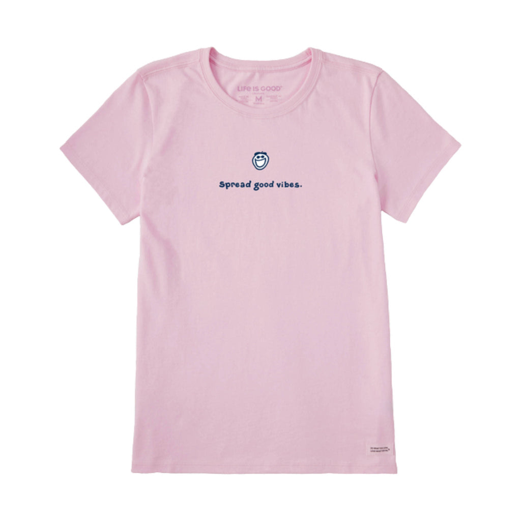 Life Is Good Women's Jake Spread Good Vibes Crusher Tee - Seashell Pink - Lenny's Shoe & Apparel