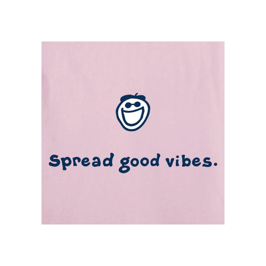 Life Is Good Women's Jake Spread Good Vibes Crusher Tee - Seashell Pink - Lenny's Shoe & Apparel