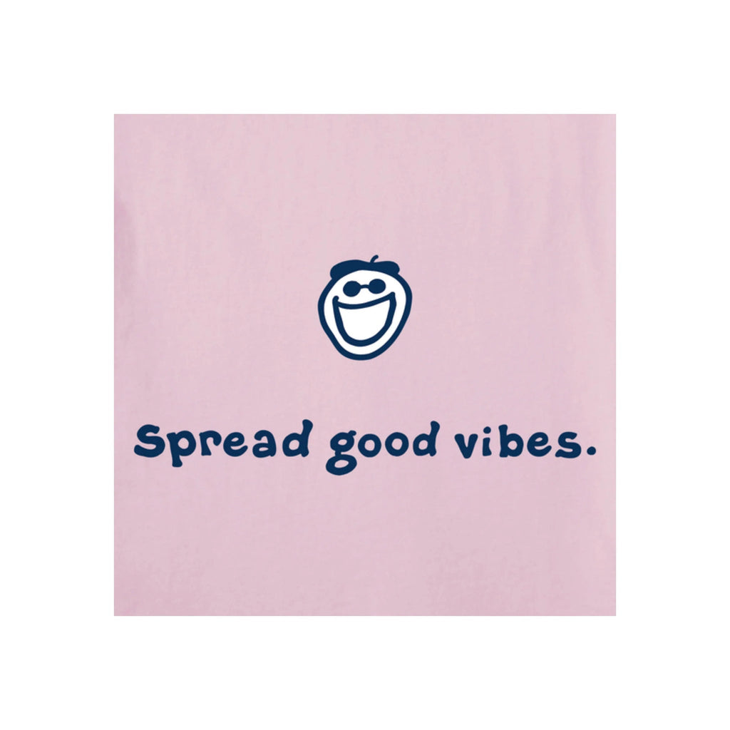 Life Is Good Women's Jake Spread Good Vibes Crusher Tee - Seashell Pink - Lenny's Shoe & Apparel