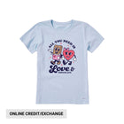 Life Is Good Women's Love & Chocolate Crusher Tee - Glacier Blue - Lenny's Shoe & Apparel