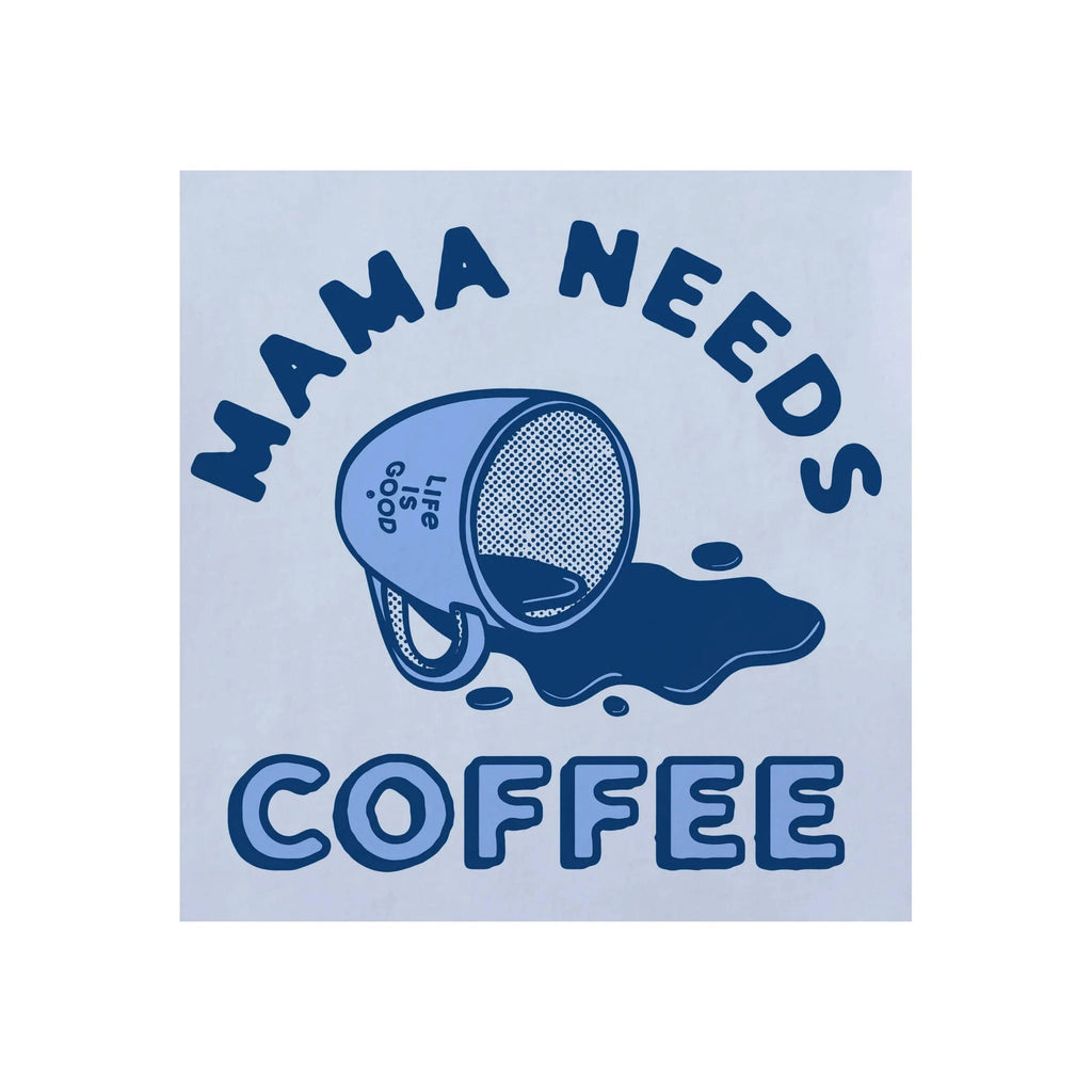 Life Is Good Women's Mama Needs Coffee Short Sleeve Crusher Tee - Glacier Blue - Lenny's Shoe & Apparel