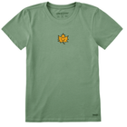 Life Is Good Women's Maple Smile Short Sleeve Crusher Tee - Granite Green - Lenny's Shoe & Apparel