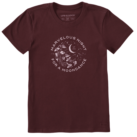 Life Is Good Women's Moondance Short Sleeve - Deep Burgundy - Lenny's Shoe & Apparel
