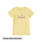 Life Is Good Women's Perch Nectar Short Sleeve Crusher Vee - Sandy Yellow - Lenny's Shoe & Apparel