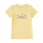 Life Is Good Women's Perch Nectar Short Sleeve Crusher Vee - Sandy Yellow - Lenny's Shoe & Apparel