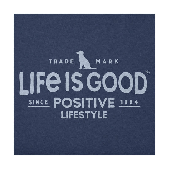 Life Is Good Women's Positive Lifestyle Dog Long Sleeve Crusher Vee - Darkest Blue - Lenny's Shoe & Apparel