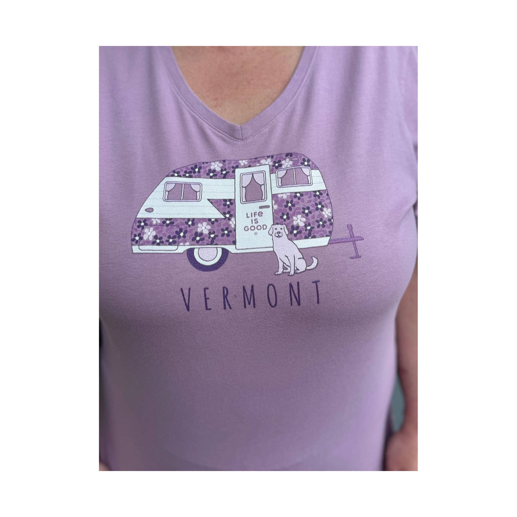 Life Is Good Women's Vermont Exclusive Camper Tee - Violet Purple - Lenny's Shoe & Apparel